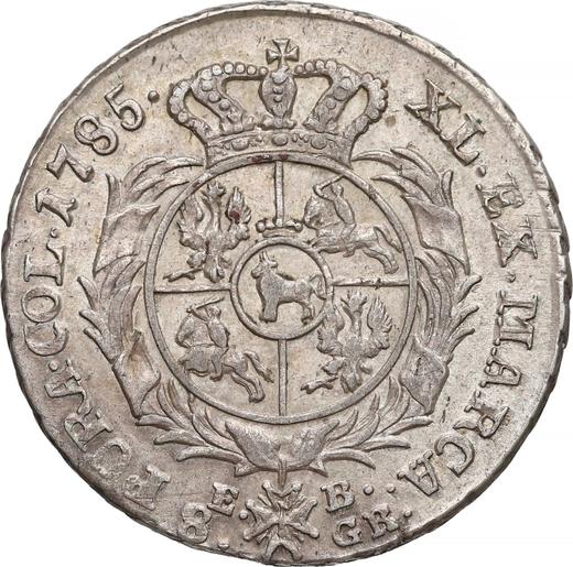 Revers 8 Groschen (Doppelgulden) 1785 EB - Silbermünze Wert - Polen, Stanislaus August