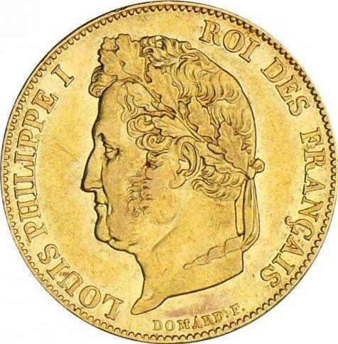 Obverse 20 Francs 1843 A "Type 1832-1848" - Gold Coin Value - France, Louis Philippe I