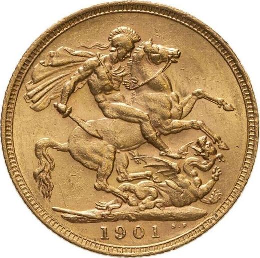 Reverse Sovereign 1901 M "Veiled head" - Gold Coin Value - Australia, Victoria