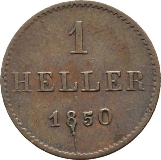 Reverse 1 Heller 1850 -  Coin Value - Frankfurt am Main, Free City