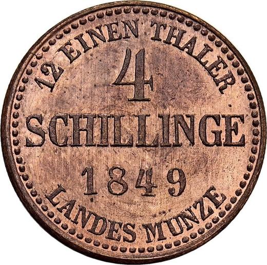 Obverse Pattern 4 Schilling 1849 Copper One-sided strike of reverse -  Coin Value - Mecklenburg-Strelitz, George