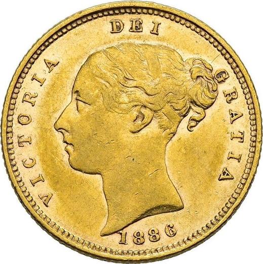 Awers monety - 1/2 suwerena 1886 M "Herb" - cena złotej monety - Australia, Wiktoria