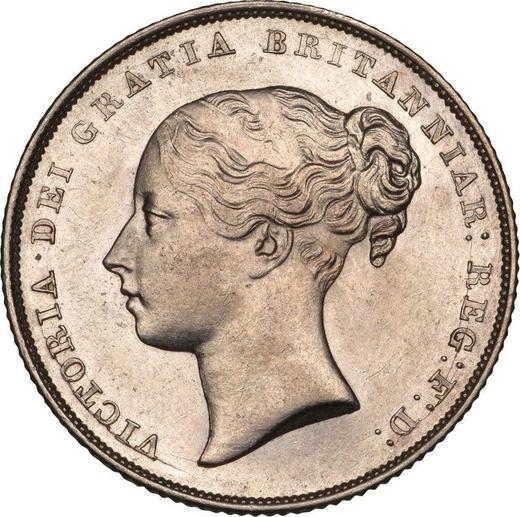 Obverse Shilling 1843 - Silver Coin Value - United Kingdom, Victoria