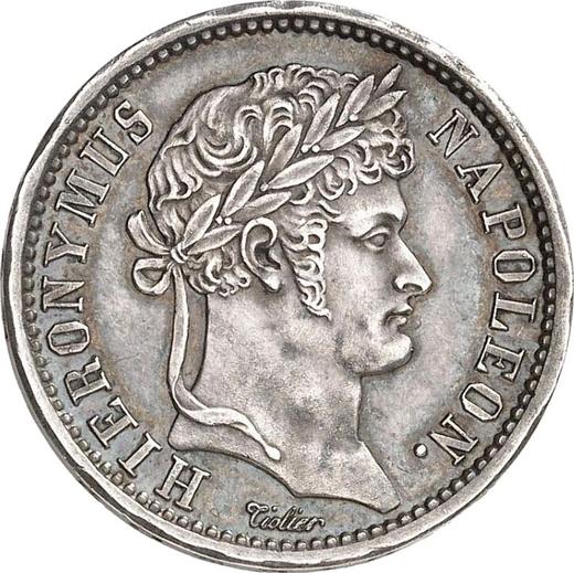 Anverso 1 franco 1808 J - valor de la moneda de plata - Westfalia, Jerónimo Napoleón