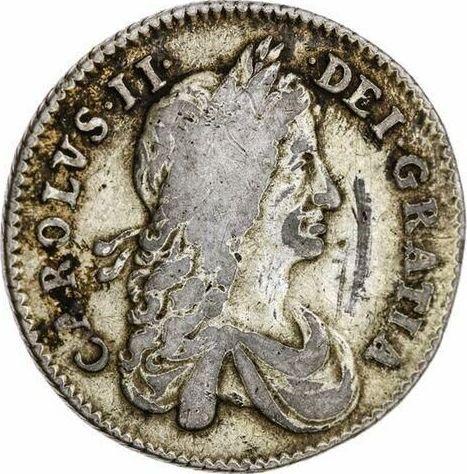 Anverso 1 chelín 1669 "Primer busto laureado" - valor de la moneda de plata - Gran Bretaña, Carlos II