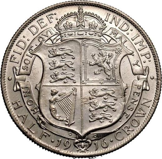 Reverso Media corona 1916 - valor de la moneda de plata - Gran Bretaña, Jorge V
