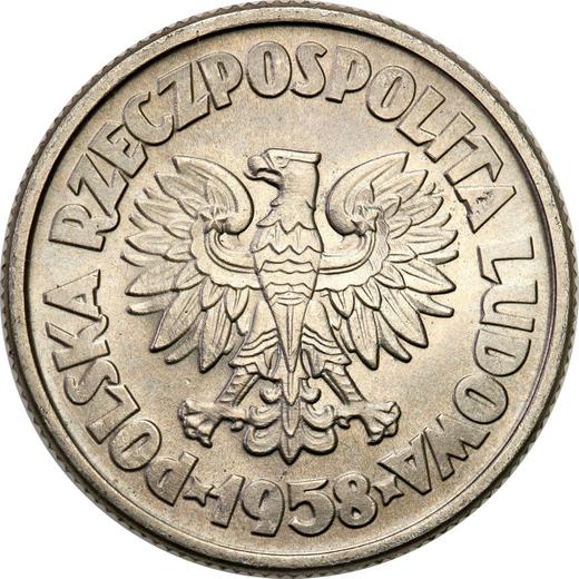 Obverse Pattern 5 Zlotych 1958 JG "Cargo ship "Waryński"" Nickel -  Coin Value - Poland, Peoples Republic