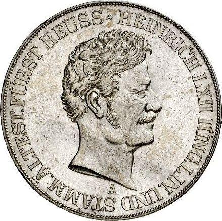Awers monety - Dwutalar 1846 A - cena srebrnej monety - Reuss-Schleiz, Henryk LXII