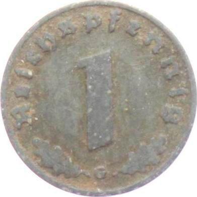 Awers monety - 1 reichspfennig 1940 G "Typ 1940-1945" - cena  monety - Niemcy, III Rzesza