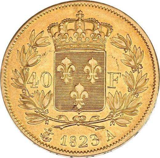 Reverse 40 Francs 1823 A "Type 1816-1824" - Gold Coin Value - France, Louis XVIII