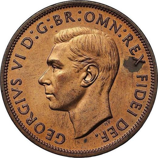 Аверс монеты - Пенни 1952 года HP "Тип 1949-1952" - цена  монеты - Великобритания, Георг VI