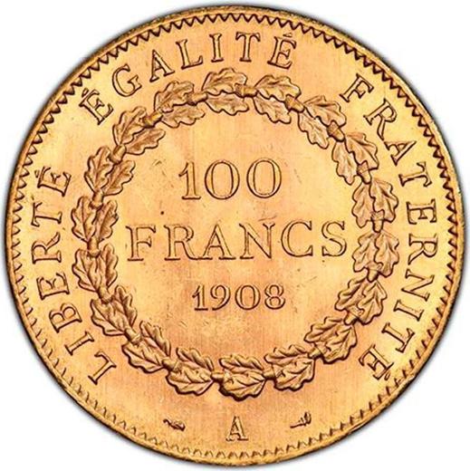 Reverse 100 Francs 1908 A "Type 1878-1914" - Gold Coin Value - France, Third Republic