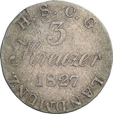 Reverse 3 Kreuzer 1827 G - Silver Coin Value - Saxe-Coburg and Gotha, Ernest I