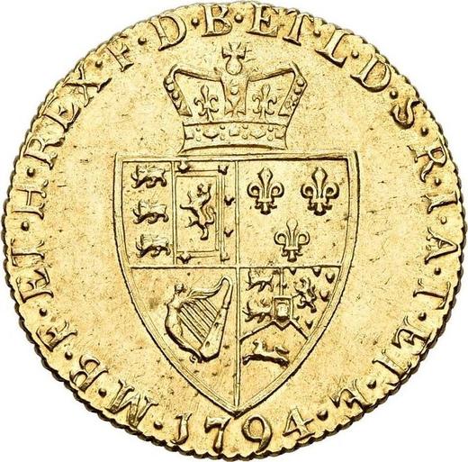 Реверс монеты - 1 гинея 1794 года "Лопата" - цена золотой монеты - Великобритания, Георг III