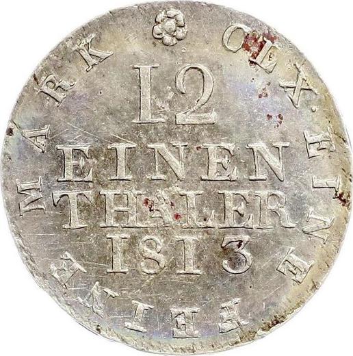 Reverse 1/12 Thaler 1813 I.G.S. - Silver Coin Value - Saxony-Albertine, Frederick Augustus I