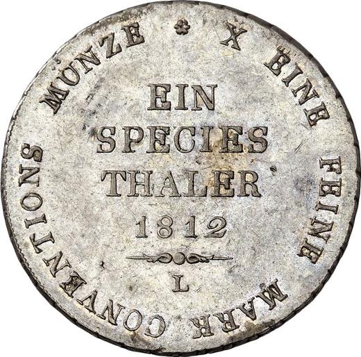 Rewers monety - Ebersdorf Talar 1812 L - cena srebrnej monety - Reuss-Schleiz, Henryk LI