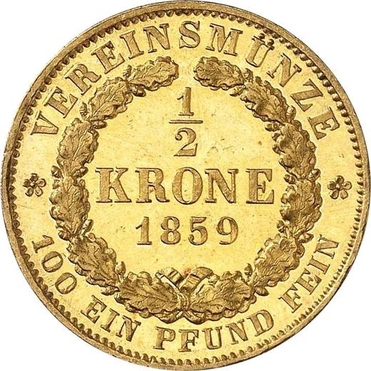 Reverse 1/2 Krone 1859 B - Gold Coin Value - Hanover, George V