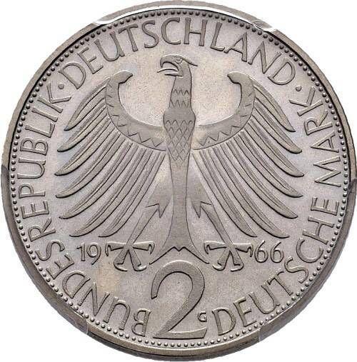 Revers 2 Mark 1966 G "Max Planck" - Münze Wert - Deutschland, BRD