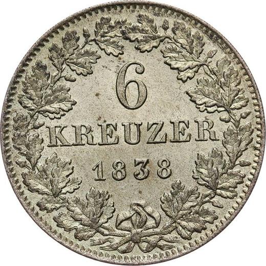 Reverse 6 Kreuzer 1838 - Silver Coin Value - Nassau, William