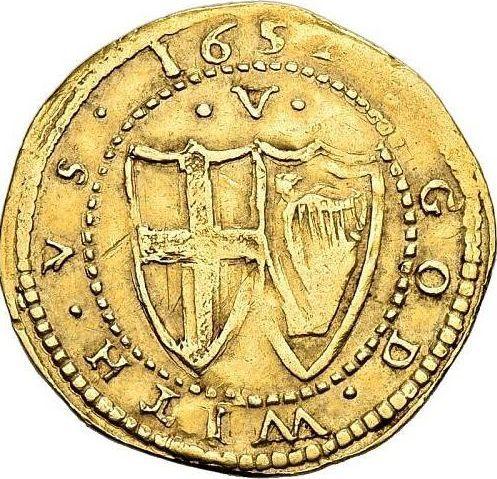 Reverso 1 Corona 1651 "Tipo 1649-1660" - valor de la moneda de oro - Gran Bretaña, Mancomunidad