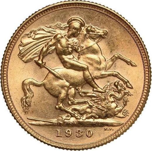 Reverse Sovereign 1930 M - Gold Coin Value - Australia, George V