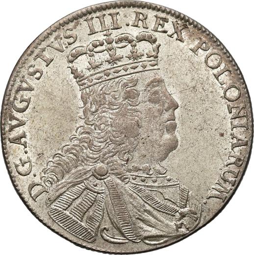 Obverse 18 Groszy (Tympf) 1753 "Crown" - Silver Coin Value - Poland, Augustus III