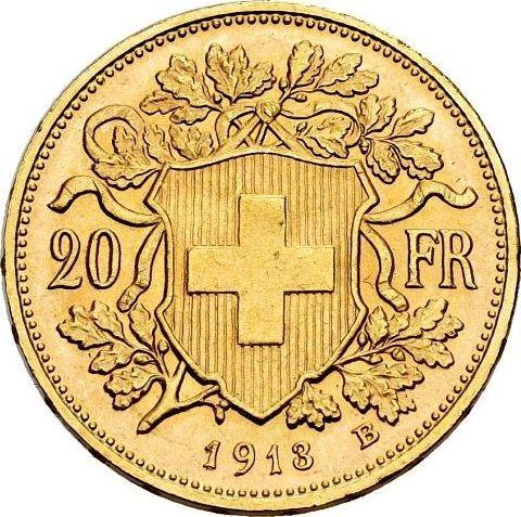 Reverse 20 Francs 1913 B "Vreneli" - Gold Coin Value - Switzerland, Confederation