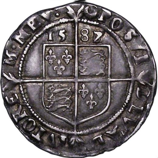 Reverse Sixpence 1587 "Sixth issue" - Silver Coin Value - United Kingdom, Elizabeth I