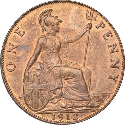 Реверс монеты - Пенни 1912 года H "Тип 1911-1936" - цена  монеты - Великобритания, Георг V