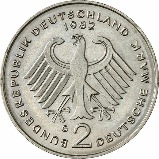 Revers 2 Mark 1982 G "Heuss" - Münze Wert - Deutschland, BRD