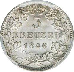 Reverse 3 Kreuzer 1846 - Silver Coin Value - Baden, Leopold