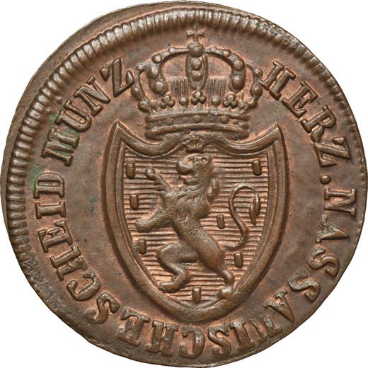 Obverse 1/4 Kreuzer 1813 L -  Coin Value - Nassau, Frederick Augustus