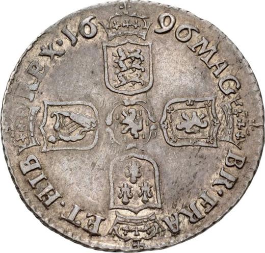 Reverse Sixpence 1696 B "First laureated bust" Late harp - Silver Coin Value - United Kingdom, William III