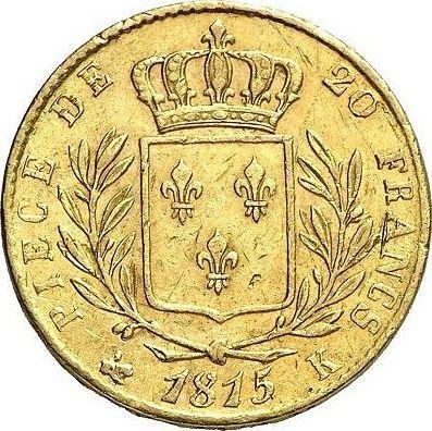 Revers 20 Franken 1815 K "Typ 1814-1815" - Goldmünze Wert - Frankreich, Ludwig XVIII