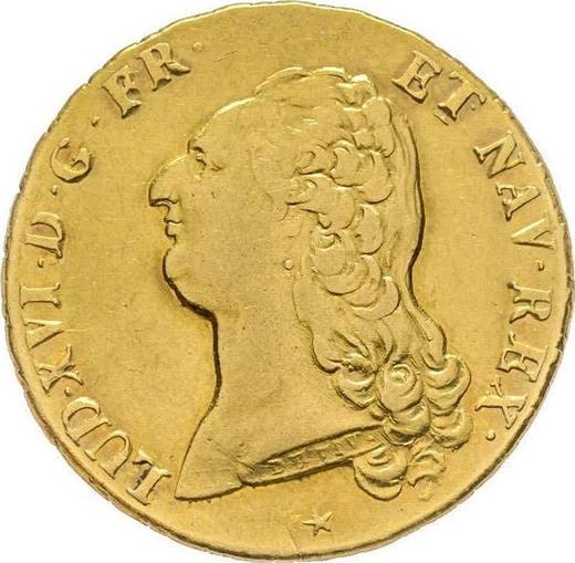 Obverse Double Louis d'Or 1790 W - Gold Coin Value - France, Louis XVI