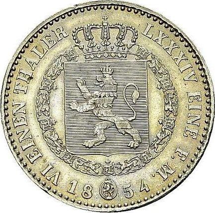 Reverse 1/6 Thaler 1854 C.P. - Silver Coin Value - Hesse-Cassel, Frederick William I