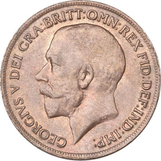 Аверс монеты - Пенни 1919 года KN "Тип 1911-1936" - цена  монеты - Великобритания, Георг V