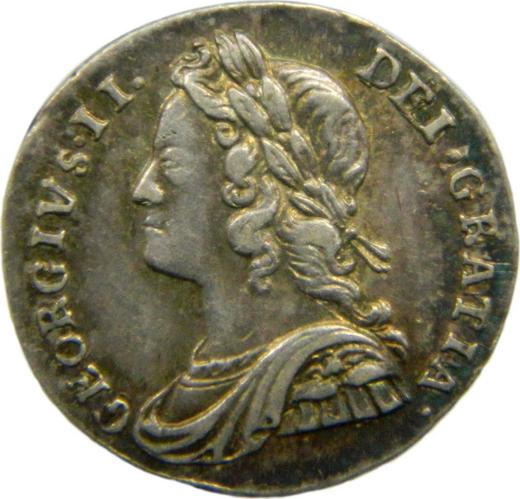 Anverso 2 peniques 1729 - valor de la moneda de plata - Gran Bretaña, Jorge II