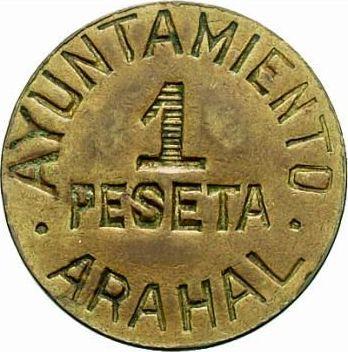 Awers monety - 1 peseta bez daty (1936-1939) "Arahal" - cena monety - Hiszpania, II Rzeczpospolita