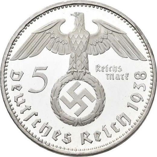 Reverse 5 Reichsmark 1938 F "Type 1936-1939" - Silver Coin Value - Germany, Third Reich