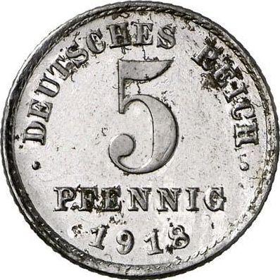 Avers 5 Pfennig 1918 F "Typ 1915-1922" - Münze Wert - Deutschland, Deutsches Kaiserreich