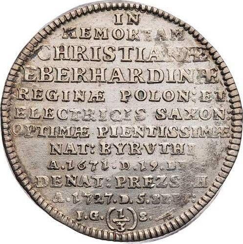 Reverse 1/3 Thaler 1727 IGS "Mourning" - Silver Coin Value - Poland, Augustus II