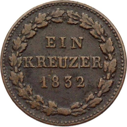 Revers Kreuzer 1832 "Typ 1830-1838" - Münze Wert - Nassau, Wilhelm
