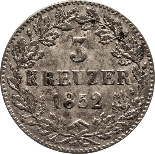 Reverse 3 Kreuzer 1852 - Silver Coin Value - Württemberg, William I