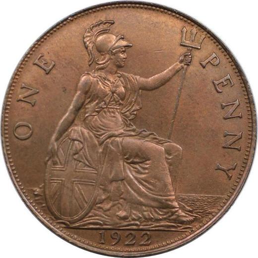 Reverse Penny 1922 "Type 1911-1936" -  Coin Value - United Kingdom, George V