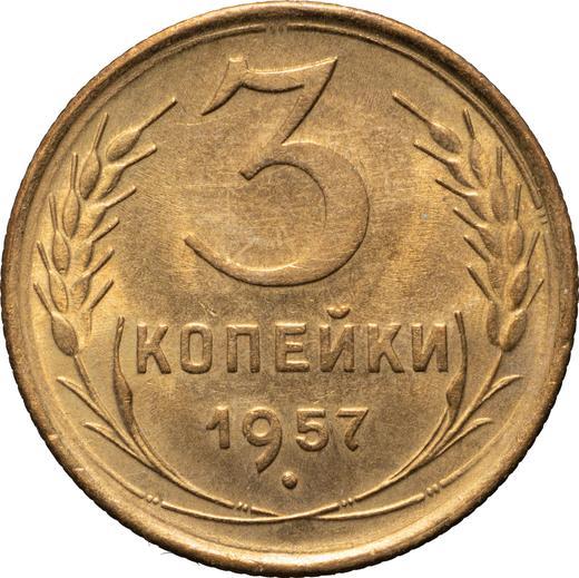 Reverse 3 Kopeks 1957 Wreath with 15 ribbons -  Coin Value - Russia, Soviet Union - USSR