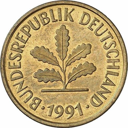 Reverse 5 Pfennig 1991 F - Coin Value - Germany, FRG