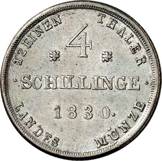 Reverse 4 Schilling 1830 - Silver Coin Value - Mecklenburg-Schwerin, Frederick Francis I