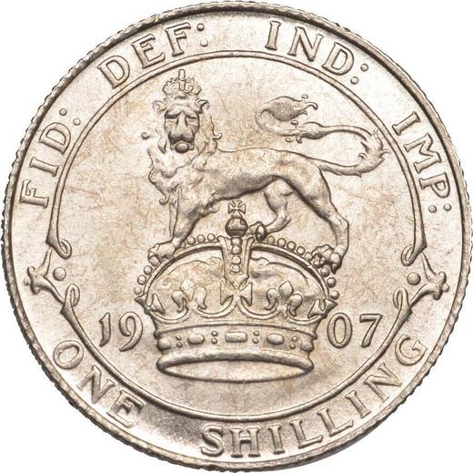 Реверс монеты - 1 шиллинг 1907 года - цена серебряной монеты - Великобритания, Эдуард VII