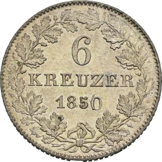 Reverso 6 Kreuzers 1850 - valor de la moneda de plata - Fráncfort del Meno, Ciudad Libre